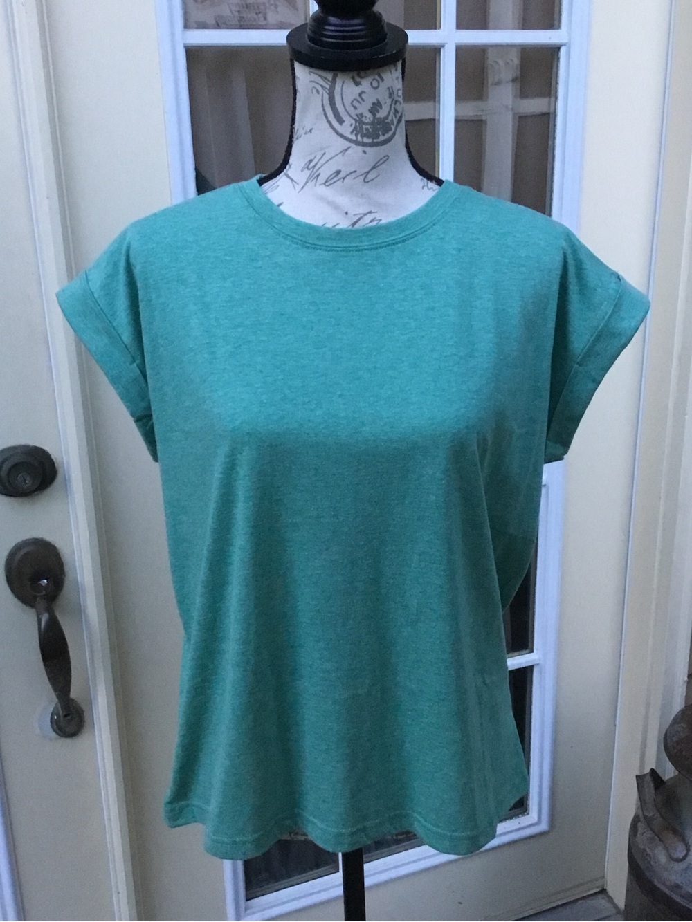 Zenana Outfitters Cuffed Round Neck Short Sleeve Tee NWOT